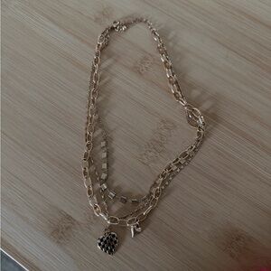 Gold-Tone Layered Heart Necklace